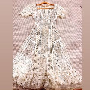 Self-portrait White Lace Maxi Dress (US 4/UK 8)